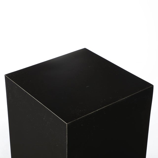 Mid 20th Century Mid-Century Modernist Matte Black Laminate Pedestal For Sale - Image 5 of 9