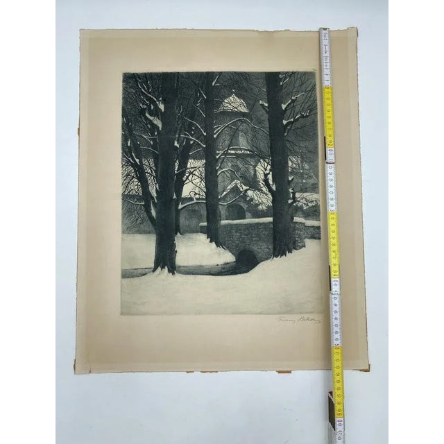 Franz Hecker, Tor der Wasserburg Alt-Barenaue bei Bramsche, Germany, Aquatint Etching For Sale - Image 9 of 10