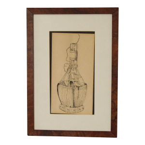 Unsigned Ink Stipple Drawing, Chianti