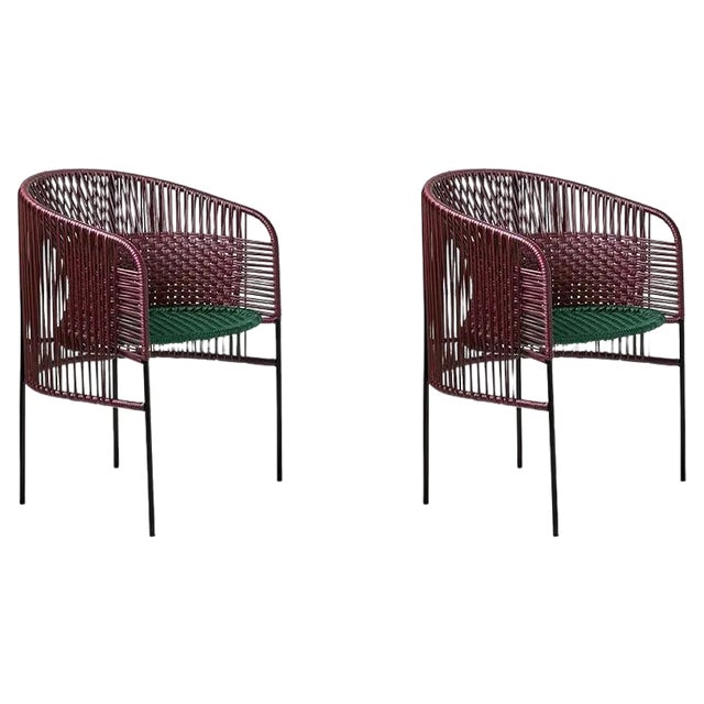 Set of Violet Green Caribe Chic Dining Chairs by Sebastian Herkner For Sale