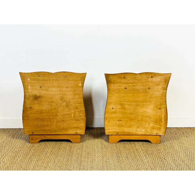 Art Deco Walnut Bedside Tables, 1940s, Set of 2 For Sale - Image 6 of 14