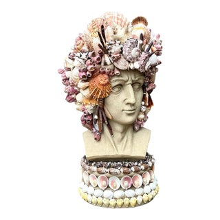 Vintage Coastal Shell Embellished Bust For Sale