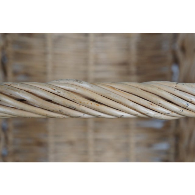 Mid 20th Century Vintage Woven Reed Willow Country Farmhouse Harvest Gathering Basket For Sale - Image 10 of 10
