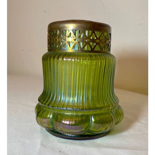 Up for sale is a high quality antique 19th century hand blown Bohemian Loetz potpourri jar. The Jar is blown by hand with...