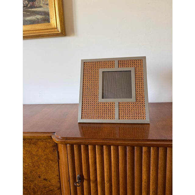 Mid-Century Vienna Straw Picture Frame, Italy 1970s For Sale - Image 10 of 10