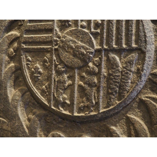 Large 17th Century French Cast Iron Heraldic Fireback, the House of Lorraine For Sale - Image 14 of 18