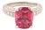 Diamond Tourmaline Rubellite Ring 3 Platinum 3.72 TCW Certified For Sale