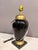 1980s Fredrick Cooper Black & Gold Glass Table Lamp For Sale - Image 9 of 9