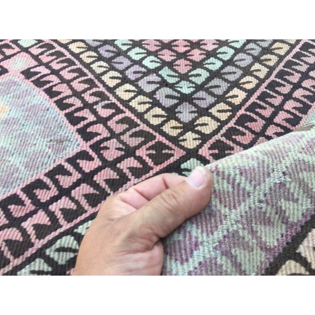 Vintage Turkish Shabby Wool Kilim Rug For Sale - Image 11 of 12