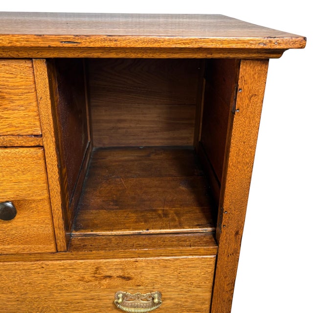 Antique Oak Arts & Crafts Style Sideboard For Sale - Image 10 of 18