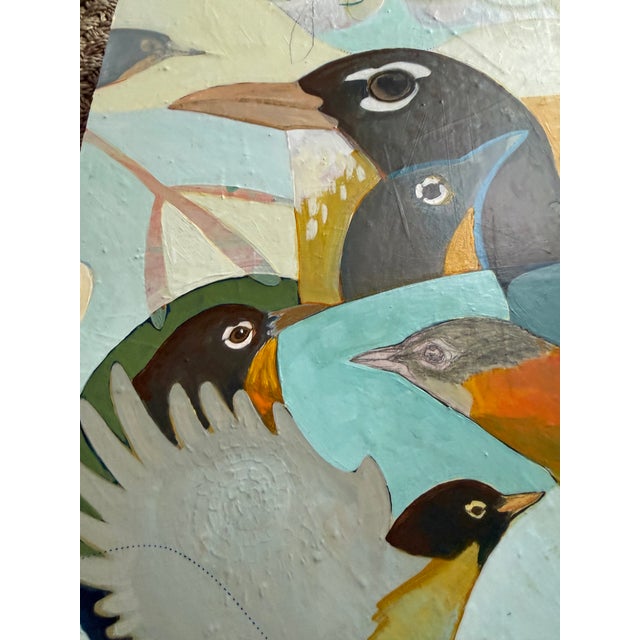 This 20” x 20” painting depicts all sorts of robins. I had a year here at the house where there were so many robins...