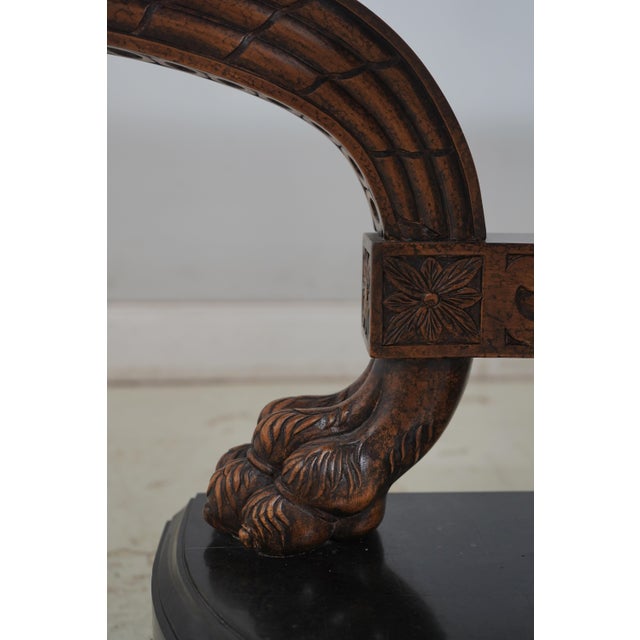 Stone Maitland Smith Marble Top Rams Head Regency Console Table For Sale - Image 7 of 15