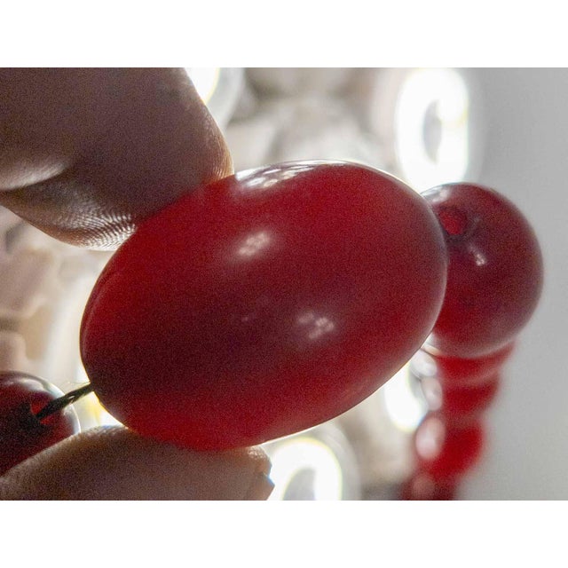 20th Century Art Deco Cherry Amber Bakelite Graduated Bead Necklace For Sale - Image 9 of 11