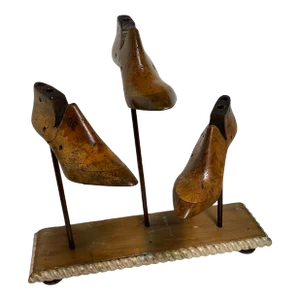 Antique Wooden Shoe Form Sculpture
