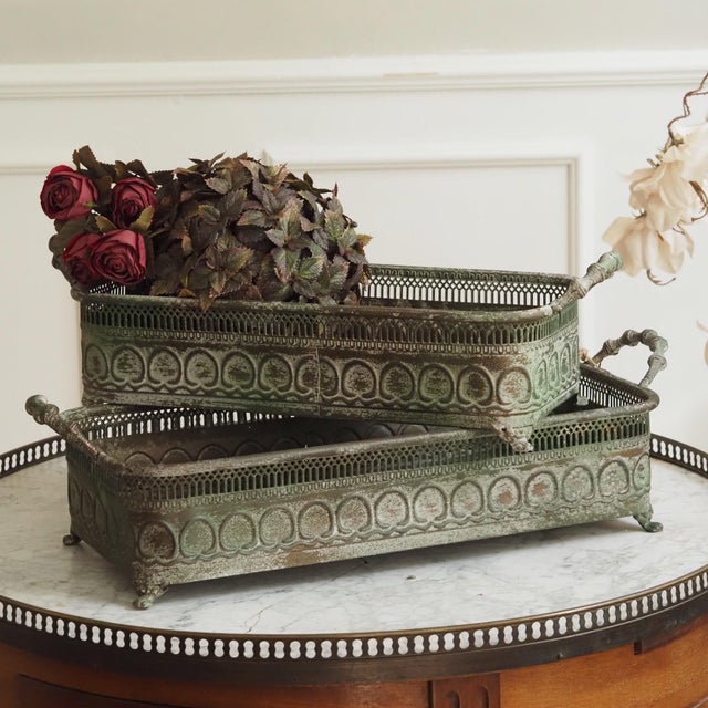 Plant Pot Set with Patina, Set of 2 For Sale - Image 3 of 11