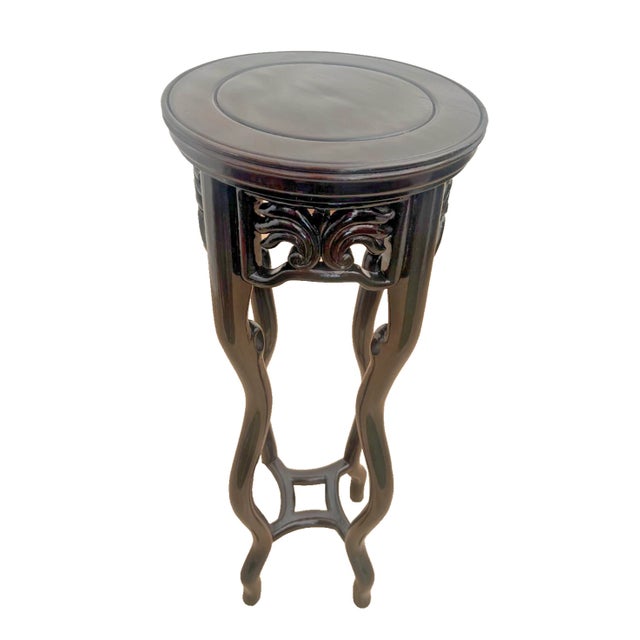 Vintage Mahogany Plant Stand Pedestal Prunus Root Carved Tall Jardinière Table 1a For Sale - Image 4 of 10