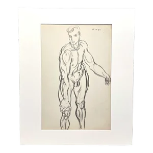 Vintage Male Erotica, Figure Study by Artist Harold Haydon