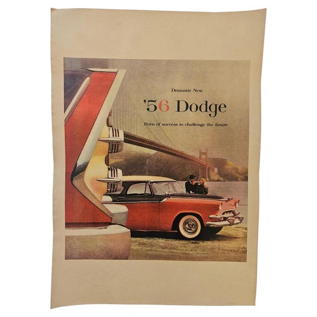Paper Art Deco Advertising Poster Dodge Automobile, 1930 For Sale - Image 7 of 7
