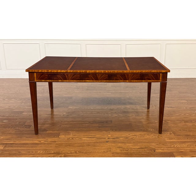 Hepplewhite Mahogany Writing Desk by Leighton Hall - Showroom Sample For Sale - Image 9 of 18