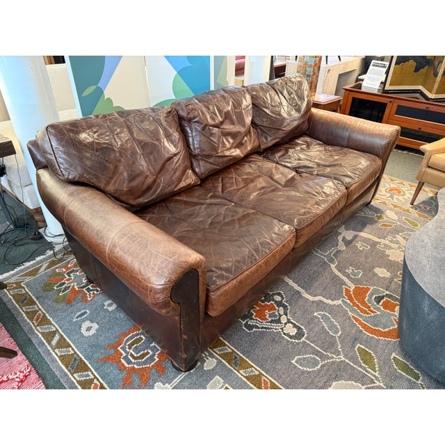 2000 - 2009 Restoration Hardware Lancaster Brompton Leather Sofa For Sale - Image 5 of 12