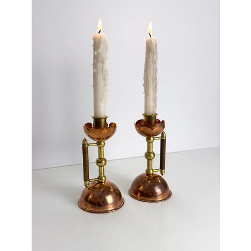 Arts and Crafts Copper Candlesticks attributed to Benham & Froud, 1880s, Set of 2 For Sale - Image 3 of 10