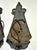 1920s Pair of Antique c.1920’s Art’s & Crafts / Spanish Revival Hammered Iron With Fleur-De-Lis Motif Wall Sconces With Original Candle Sleeve Socket Covers For Sale - Image 5 of 9
