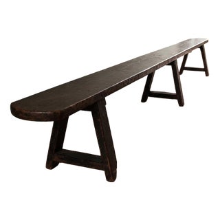 Antique French Provincial Wooden Bench For Sale