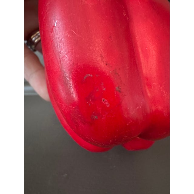 American Mary Kirk Kelly Signed Ceramic Red Bell Pepper Sculpture For Sale - Image 3 of 9