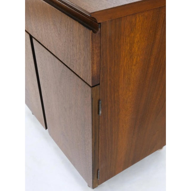 Brown Walnut Two Doors Bottom Compartment One Drawer End Table Night Stand For Sale - Image 8 of 13