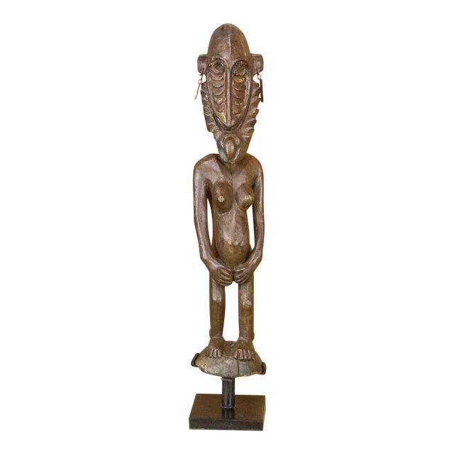 19th Century African Tribal Carved Statue For Sale