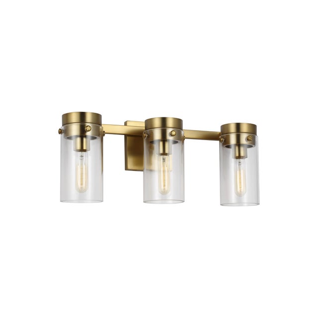 Garrett from Chapman & Myers for Generation Lighting features cylindrical Clear Extruded Glass shades paired with...