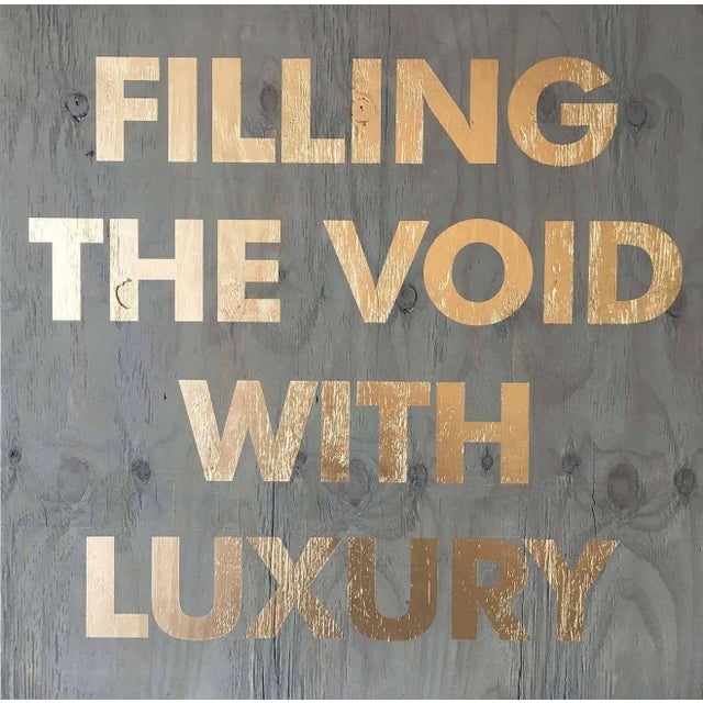 Gold acrylic on reclaimed wood on panel Blue acrylic on sides. Creator : William Finlayson Jr.(1968, American) Creation...