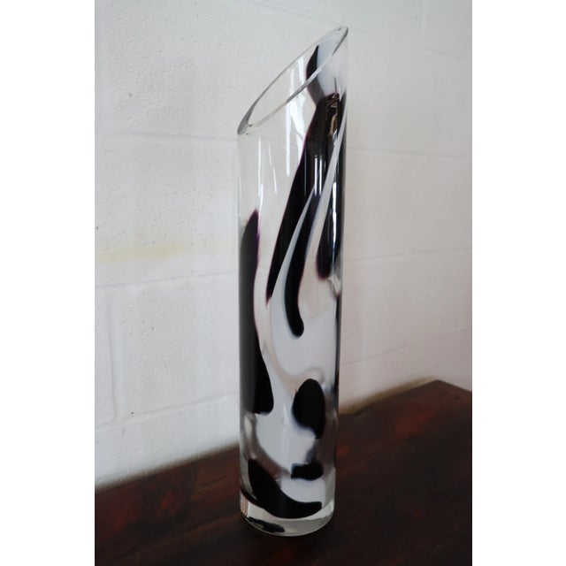 Black & White Modern Art Glass Vases, A. Modell (Abby Modell)