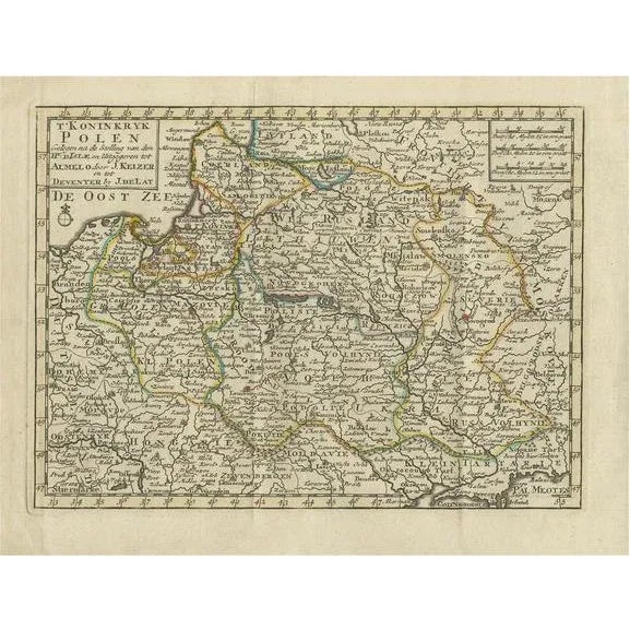 Late 18th Century Antique Map of the Kingdom of Poland by Keizer & De Lat, 1788 For Sale - Image 5 of 5