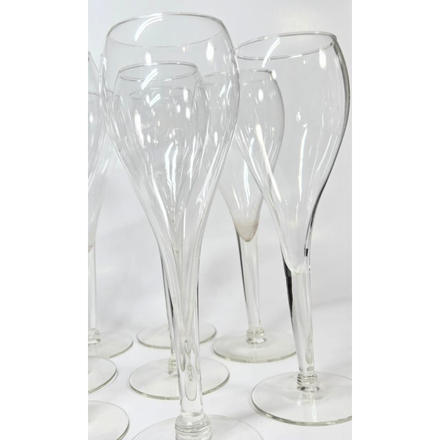 Late 20th Century Art Nouveau Hollow Stem Balloon Style Champagne Flutes - Set of Eight For Sale - Image 15 of 16