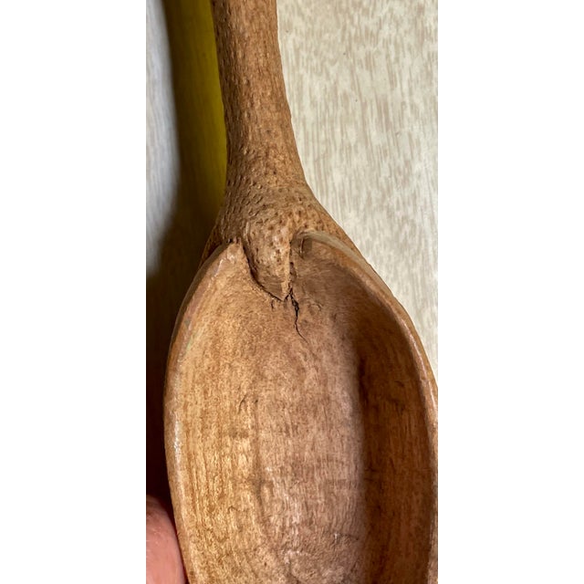 Mid 20th Century Mid 20th Century Hand Carved Country French Salad Spoon & Fork Folk Art Claw Talon- A Pair For Sale - Image 5 of 12