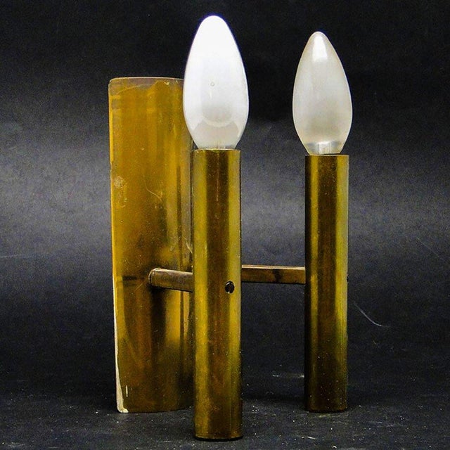 Goldenrod Art Deco Two-Armed Wall Lamp, 1970s For Sale - Image 8 of 8