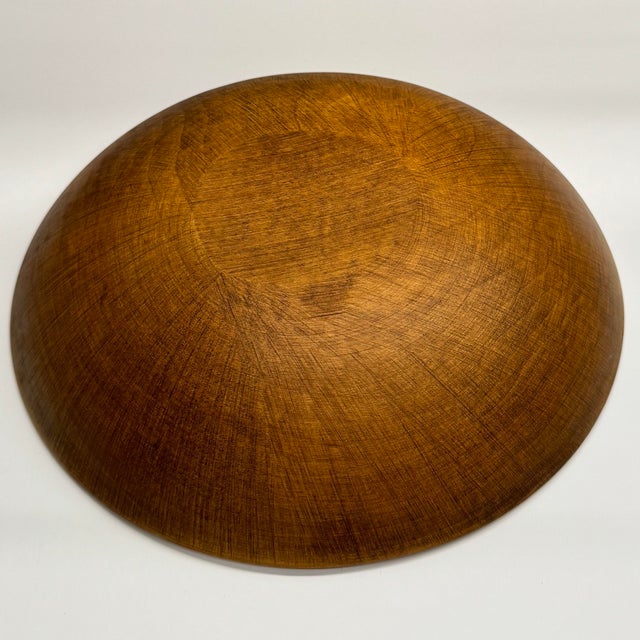 1960s Vintage Mid-Century Modern Wood Bowl For Sale - Image 4 of 11