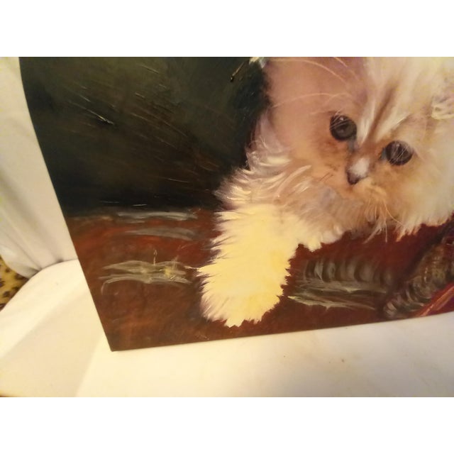 2020s White Himalayan Cat 18"x24" Oil Painting For Sale - Image 5 of 6