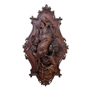 Black Forest Hunting Plaque attributed to Johann Flück, 1880 For Sale