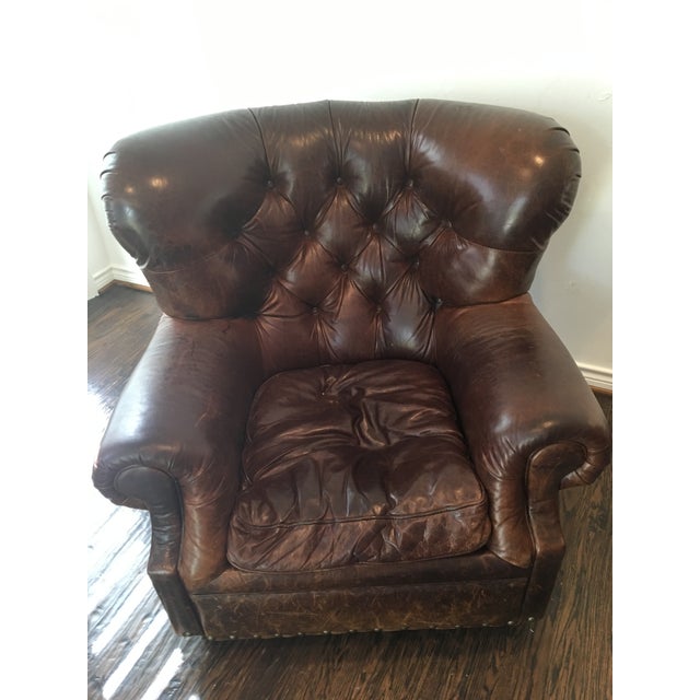 Restoration Hardware Churchill Leather Chair | Chairish