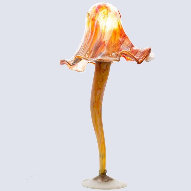 Art Nouveau Style Mushroom Murano Hand Blown Table Lamp, Italy, 1960 For Sale - Image 13 of 13