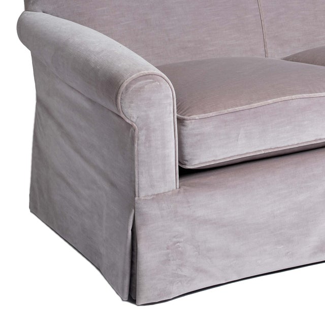 Traditional 1990s Donghia Velvet Sofa For Sale - Image 3 of 6