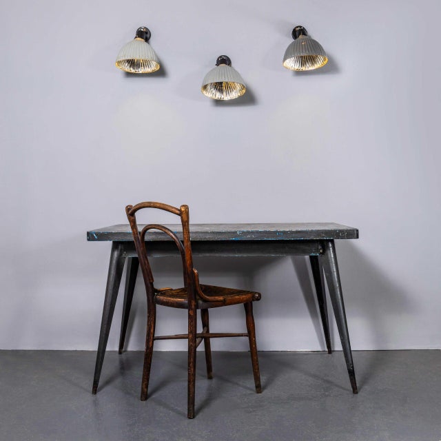 : 1940’s original mercury glass adjustable wall lamps. Made by instala in decin czech republic, these are very early...