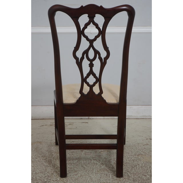 Henkel Harris Set of 6 Henkel Harris Mahogany Chippendale Style Side Dining Chairs For Sale - Image 4 of 18