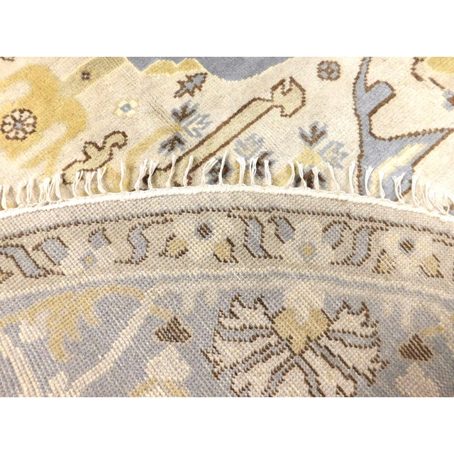 Vintage Round Hand Knotted Indo Oushak Rug. 10'x 10' For Sale - Image 10 of 13