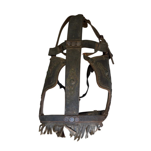 Antique Leather Horse Bridle W/Blinders For Sale - Image 4 of 6