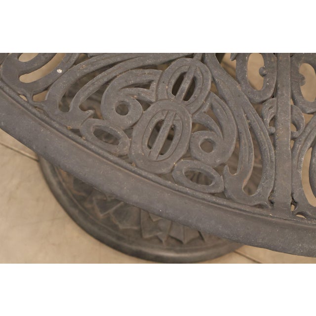 Metal Hanamint Outdoor Round Cast Aluminum Dining Table and Chair Set For Sale - Image 7 of 18