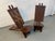 Mid 20th Century Pair of Geometric Carved Low Slung Tribal Palaver Chief Chairs For Sale - Image 4 of 13