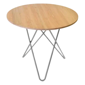 Oak Wood and Steel Dining O Table by OxDenmarq